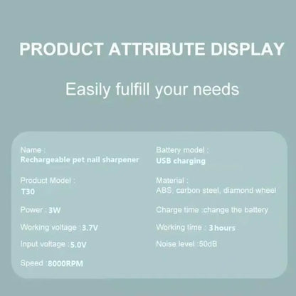 Rechargeable Cordless Dog Nail Clipper